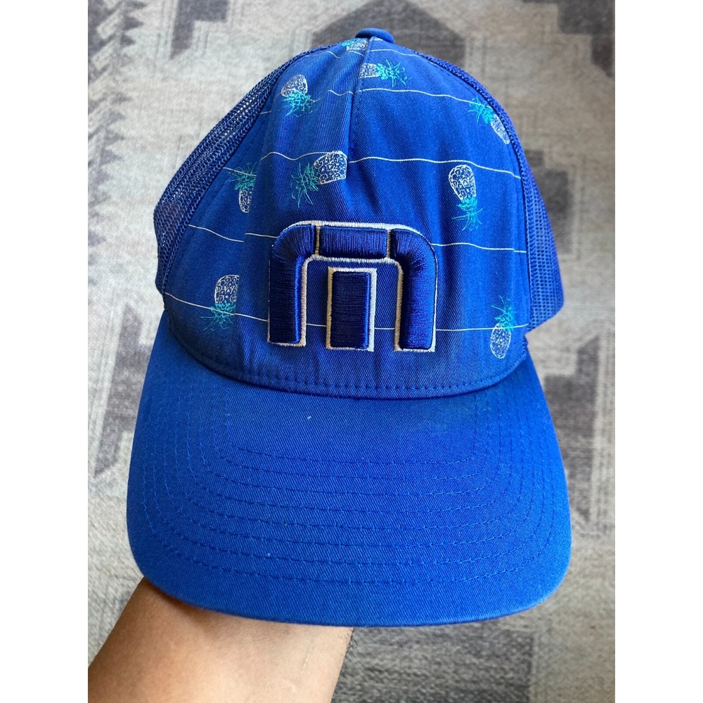 Travis Mathew FLEXFIT Trucker Hat Snapback Mesh BLUE One Size Adjustable